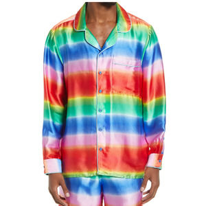 BP. BE PROUD Pride Gender Inclusive Print Satin Shirt  - Small
